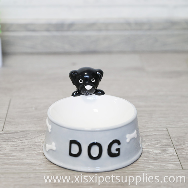 Custom Logo Printed Wholesale Porcelain Ceramic Pet Feeder Dog Bowl
